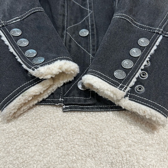 Free People Ariel Fleece Collar
Denim Trucker Jacket Washed xtra small - Picture 5 of 5